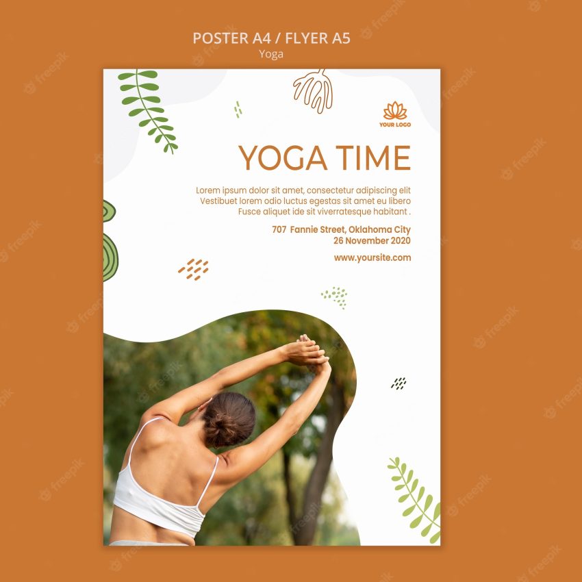 Yoga postures flyer template