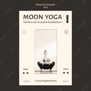 Yoga practice colorless design poster template
