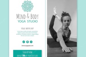 Yoga practice squared flyer template