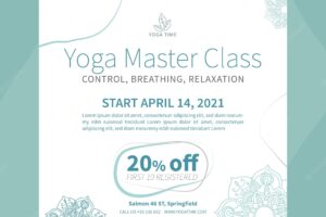 Yoga squared flyer template