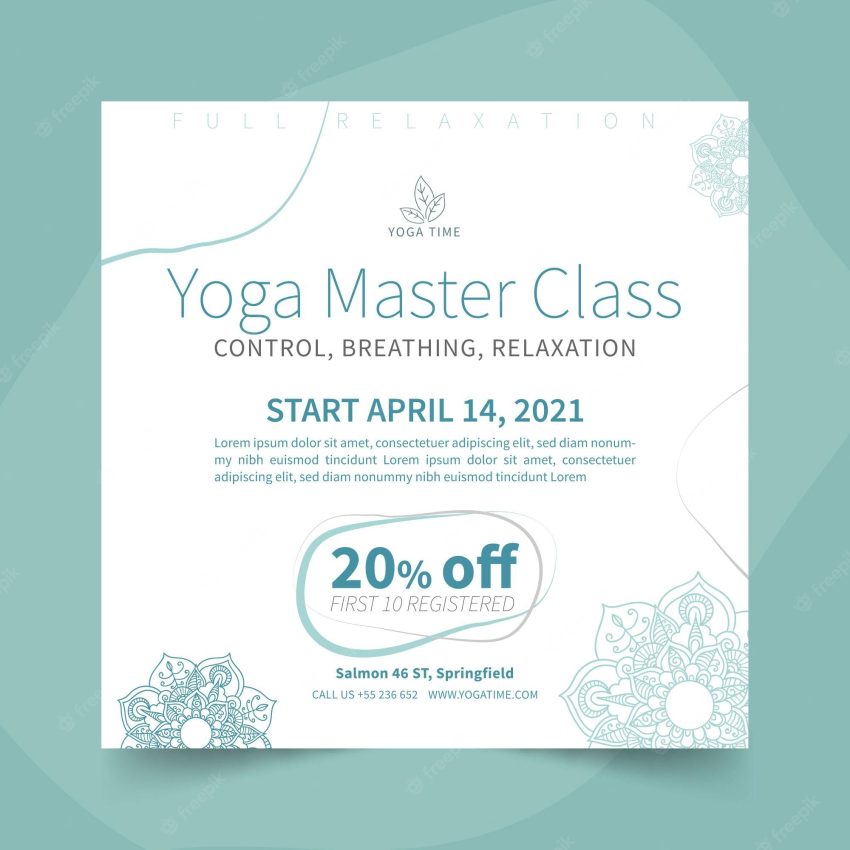Yoga squared flyer template