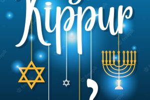 Yom kippur logo greeting card template or background