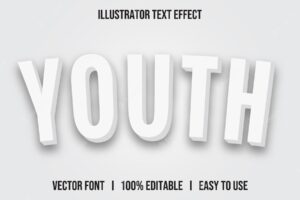 Youth illsutrator text effect fully editable