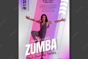 Zumba lifestyle poster template