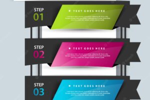 3 step infographic illustration template