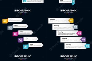 5 steps cycle diagrams and timelines 6 infographics pack presentation vector slide template