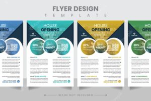 A4 size house opening agency business flyer leaflet poster design template vector