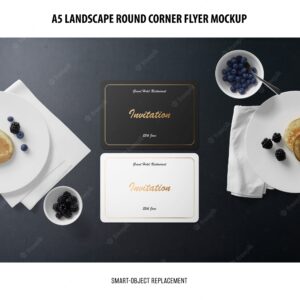 A5 landscape flyer mockup