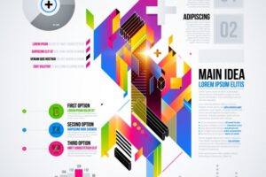 Abstract 3d infographic in colorful style