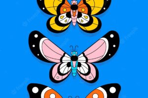 Abstract colorful butterflies wallpaper