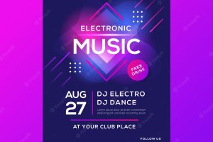 Abstract electronic music poster template