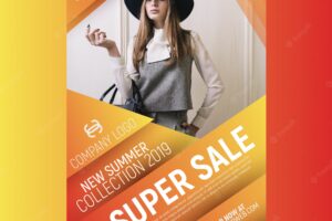 Abstract fashion poster template free vector