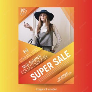 Abstract fashion poster template free vector
