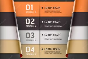 Abstract infographics template ribbon style can be used for workflow layout, diagram, number options, step up options, web design