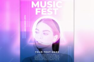 Abstract music festival poster mockup