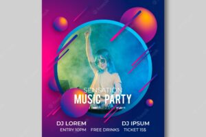 Abstract music poster style with photo