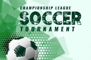 Abstract soccer tournament background in grunge style