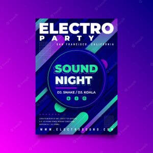 Abstract template music party poster