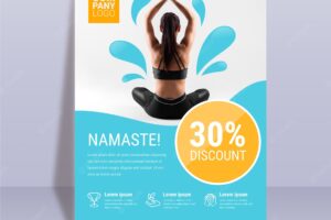 Abstract yoga poster template