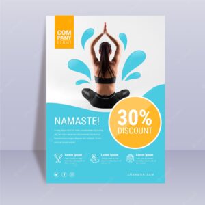 Abstract yoga poster template