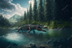 Allosaurus dinosaur ancient carnivore dinosaur extinct animal generative ai
