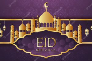 Background design for muslim festival eid mubarak