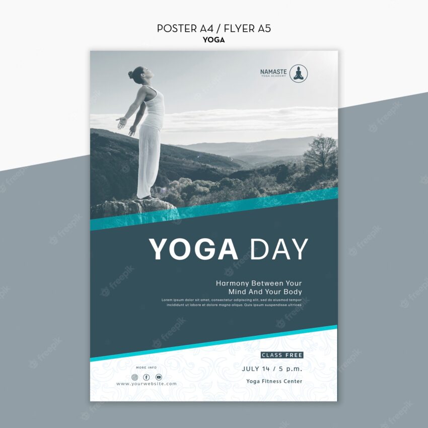 Balance your life yoga class flyer template