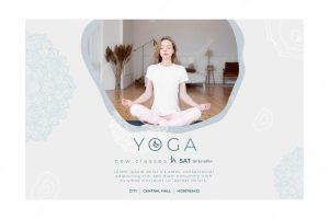 Banner template for yoga practicing