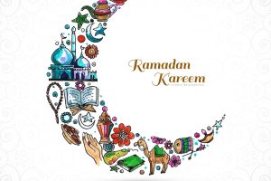 Beautiful decorative moon ramadan kareem background