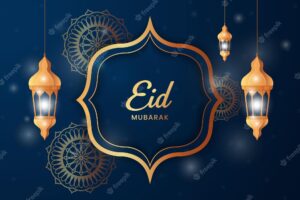 Beautiful eid mubarak islamic greeting design