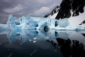 Beautiful icy view in antarctica during daylight