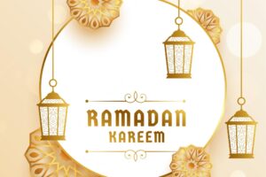 Beautiful ramadan kareem blessings card in arabic style