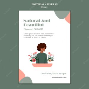 Beauty sale poster template