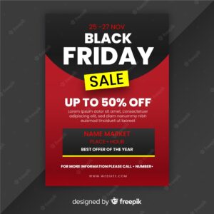 Black friday flyer in flat design style