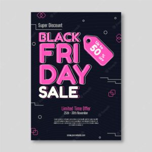 Black friday flyer template in flat design