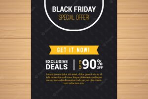 Black friday poster with shopping bag