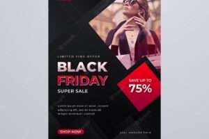 Black friday sale flyer template can use for poster newsletter shopping promotion advertising