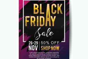 Black friday sale poster template with gradient background
