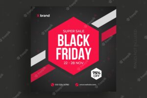 Black friday sale social media post template and web banner