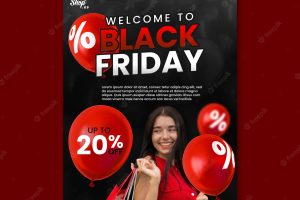 Black friday sales vertical poster template