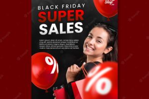 Black friday sales vertical poster template