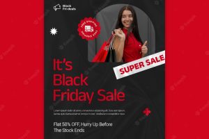 Black friday super sale poster template
