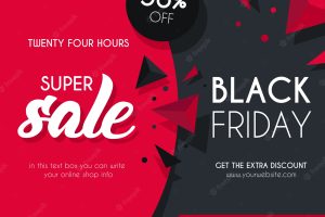 Black and red sale background for black friday