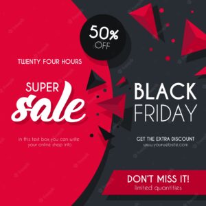 Black and red sale background for black friday