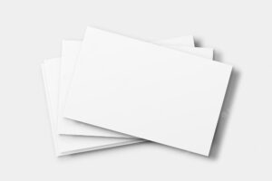 Blank business card mockup in white tone