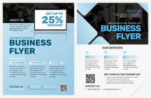 Blue business flyer templates in modern design