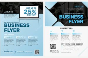 Blue business flyer templates in modern design