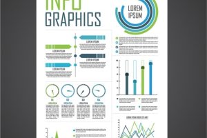 Blue and green infographic elements