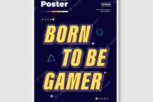 Born to be gamer editable poster with text effect