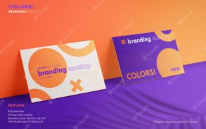 Branding mockup with two business cards